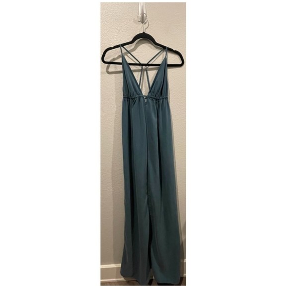 SILENCE + NOISE Triangle-Top Maxi Slip Dress in Olive - Picture 3 of 9
